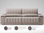 Imagem de Sofá com Porta Copos Carregador USB Ret Rec Murano 2,30m Velosuede Bege - NETSOFAS