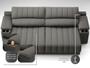 Imagem de Sofá com Porta Copos Carregador USB Ret Rec Murano 2,30m Velosuede Cinza - NETSOFAS