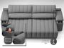 Imagem de Sofá com Porta Copos Carregador USB Ret Rec Murano 2,30m Velosuede Grafite - NETSOFAS