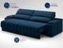 Imagem de Sofá com Porta Copos Carregador USB Ret Rec Murano 2,30m Velosuede Petróleo - NETSOFAS