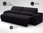 Imagem de Sofá com Porta Copos Carregador USB Ret Rec Murano 2,30m Velosuede Preto - NETSOFAS