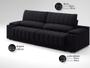 Imagem de Sofá com Porta Copos Carregador USB Ret Rec Murano 2,30m Velosuede Preto - NETSOFAS