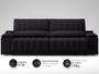 Imagem de Sofá com Porta Copos Carregador USB Ret Rec Murano 2,30m Velosuede Preto - NETSOFAS