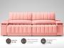Imagem de Sofá com Porta Copos Carregador USB Ret Rec Murano 2,30m Velosuede Rose - NETSOFAS