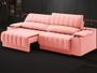 Imagem de Sofá com Porta Copos Carregador USB Ret Rec Murano 2,30m Velosuede Rose - NETSOFAS