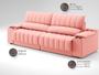 Imagem de Sofá com Porta Copos Carregador USB Ret Rec Murano 2,30m Velosuede Rose - NETSOFAS