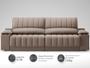 Imagem de Sofá com Porta Copos Carregador USB Ret Rec Murano 2,50m Velosuede Marrom - NETSOFAS