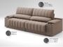 Imagem de Sofá com Porta Copos Carregador USB Ret Rec Murano 2,50m Velosuede Marrom - NETSOFAS