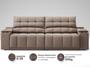 Imagem de Sofá com Porta Copos Carregador USB Ret Rec Samurai 2,50m Velosuede Marrom - NETSOFAS