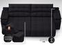 Imagem de Sofá com Porta Copos Carregador USB Ret Rec Samurai 2,50m Velosuede Preto - NETSOFAS
