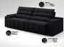 Imagem de Sofá com Porta Copos Carregador USB Ret Rec Samurai 2,50m Velosuede Preto - NETSOFAS