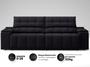 Imagem de Sofá com Porta Copos Carregador USB Ret Rec Samurai 2,50m Velosuede Preto - NETSOFAS