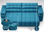 Imagem de Sofá com Porta Copos Carregador USB Ret Rec Samurai 2,50m Velosuede Royal - NETSOFAS