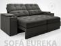 Imagem de Sofá com Porta Copos e Carregador USB Eureka 1,70m Assento Retrátil e Reclinável Velosuede Cinza - NETSOFAS