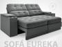 Imagem de Sofá com Porta Copos e Carregador USB Eureka 1,70m Assento Retrátil e Reclinável Velosuede Grafite - NETSOFAS