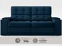 Imagem de Sofá com Porta Copos e Carregador USB Eureka 1,70m Assento Retrátil e Reclinável Velosuede Petróleo - NETSOFAS