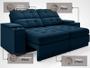 Imagem de Sofá com Porta Copos e Carregador USB Eureka 1,70m Assento Retrátil e Reclinável Velosuede Petróleo - NETSOFAS