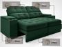 Imagem de Sofá com Porta Copos e Carregador USB Eureka 1,70m Assento Retrátil e Reclinável Velosuede Verde - NETSOFAS