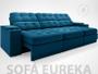 Imagem de Sofá com Porta Copos e Carregador USB Eureka 2,30m Assento Retrátil e Reclinável Velosuede Royal - NETSOFAS