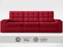 Imagem de Sofá com Porta Copos e Carregador USB Eureka 2,30m Assento Retrátil e Reclinável Velosuede Vermelho - NETSOFAS