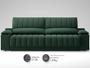 Imagem de Sofá com Porta Copos e Carregador USB Retrátil e Reclinável Murano 2,00m Velosuede Verde - NETSOFAS