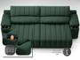 Imagem de Sofá com Porta Copos e Carregador USB Retrátil e Reclinável Murano 2,00m Velosuede Verde - NETSOFAS