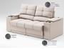 Imagem de Sofá com Porta Copos e Carregador USB Retrátil e Reclinável Ringo 1,70m Velosuede Areia - NETSOFAS