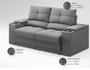 Imagem de Sofá com Porta Copos e Carregador USB Retrátil e Reclinável Ringo 1,70m Velosuede Grafite - NETSOFAS