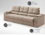 Imagem de Sofá com Porta Copos e Carregador USB Retrátil e Reclinável Ringo 2,30m Velosuede Capuccino - NETSOFAS
