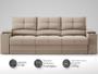 Imagem de Sofá com Porta Copos e Carregador USB Retrátil e Reclinável Ringo 2,30m Velosuede Capuccino - NETSOFAS