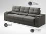 Imagem de Sofá com Porta Copos e Carregador USB Retrátil e Reclinável Ringo 2,30m Velosuede Cinza - NETSOFAS