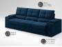 Imagem de Sofá com Porta Copos e Carregador USB Retrátil e Reclinável Ringo 2,30m Velosuede Petróleo - NETSOFAS