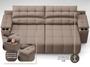 Imagem de Sofá com Porta Copos e Carregador USB Retrátil e Reclinável Samurai 2 mt Velosuede Marrom NETSOFAS