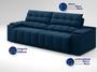 Imagem de Sofá com Porta Copos e Carregador USB Retrátil e Reclinável Samurai 2 mt Velosuede Petróleo NETSOFAS