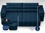 Imagem de Sofá com Porta Copos e Carregador USB Retrátil e Reclinável Samurai 2 mt Velosuede Petróleo NETSOFAS