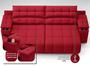 Imagem de Sofá com Porta Copos e Carregador USB Retrátil e Reclinável Samurai 2 mt Velosuede Vermelho NETSOFAS