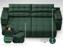 Imagem de Sofá com Porta Copos e Carregador USB Retrátil e Reclinável Samurai 2,00m Velosuede Verde - NETSOFAS