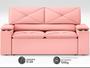 Imagem de Sofá com Porta Copos Retrátil e Reclinável Pop 1,54m Velosuede Rose - NETSOFAS