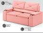 Imagem de Sofá com Porta Copos Retrátil e Reclinável Pop 1,54m Velosuede Rose - NETSOFAS