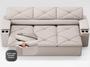 Imagem de Sofá com Porta Copos Retrátil e Reclinável Pop 2,05m Velosuede Areia - NETSOFAS