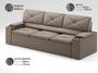 Imagem de Sofá com Porta Copos Retrátil e Reclinável Pop 2,05m Velosuede Capuccino - NETSOFAS