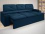 Imagem de Sofá com Porta Copos Retrátil e Reclinável Pop 2,05m Velosuede Petroleo - NETSOFAS