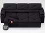 Imagem de Sofá com Porta Copos Retrátil e Reclinável Pop 2,05m Velosuede Preto - NETSOFAS