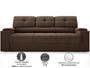 Imagem de Sofá com Porta Copos Retrátil e Reclinável Tom 2,05m Velosuede - NETSOFAS