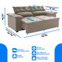 Imagem de Sofá Compact 1,5 metros retrátil e reclinável com Molas Espirais Suede Castor - Sofá na Web