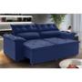 Imagem de Sofá Compact especial 1,5 metros retrátil e reclinável com Molas Espirais Suede Azul - Sofá na Web
