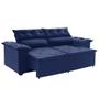 Imagem de Sofá Compact especial 1,5 metros retrátil e reclinável com Molas Espirais Suede Azul - Sofá na Web
