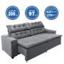 Imagem de Sofá Concept 2 metros Retrátil e reclinável com Molas Suede Ligth Cinza - Sofá na Web