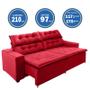 Imagem de Sofá Concept 2,10 metros Retrátil e reclinável com Molas Suede Light Vermelho - Sofá na Web