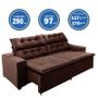 Imagem de Sofá Concept 2,90 metros Retrátil e reclinável com Molas  Suede Light Marrom - Sofá na Web